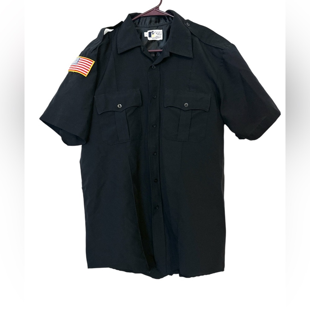 TACTICAL MIDNIGHT BLUE‎ SECURITY LEO SHORT SLEEVE DRESS SHIRT Size L (D47)